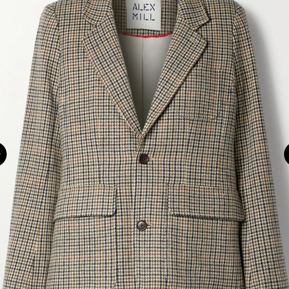 Alex Mill Houndstooth Blazer in Neutral Tones